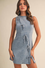 Load image into Gallery viewer, Ribbon Detailed Denim Mini Dress