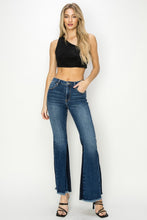 Load image into Gallery viewer, RISEN Full Size High Rise Side Shadow Seam Detail Slit Flare Jeans