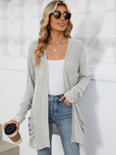 Load image into Gallery viewer, Pocketed Open Front Long Sleeve Cardigan