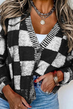 Load image into Gallery viewer, Checkered Button Up Long Sleeve Cardigan