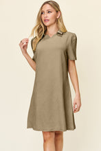 Load image into Gallery viewer, Double Take Full Size Texture Collared Neck Short Sleeve Dress