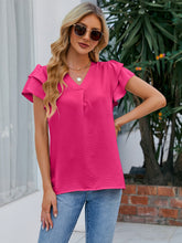 Load image into Gallery viewer, V-Neck Flounce Sleeve Blouse