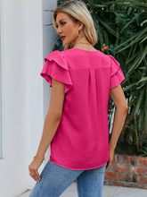 Load image into Gallery viewer, V-Neck Flounce Sleeve Blouse