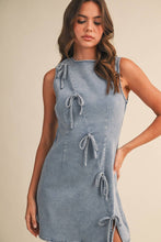 Load image into Gallery viewer, Ribbon Detailed Denim Mini Dress