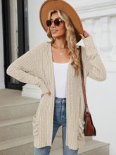 Load image into Gallery viewer, Pocketed Open Front Long Sleeve Cardigan