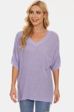 Load image into Gallery viewer, Pocketed V-Neck Half Sleeve Knit Top