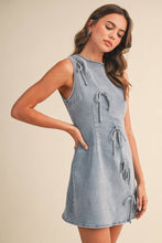 Load image into Gallery viewer, Ribbon Detailed Denim Mini Dress