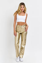 Load image into Gallery viewer, AM19510RS-GD Gold Faux Leather Dad Pant : 1