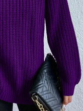 Load image into Gallery viewer, Full Size Turtleneck Rib-Knit Slit Sweater