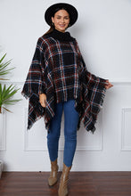 Load image into Gallery viewer, Turtleneck Plaid Raw Hem Sweater