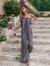 Load image into Gallery viewer, Tied Printed Tube Wide Leg Jumpsuit