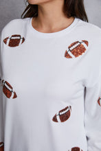 Load image into Gallery viewer, Football Sequin Patch Long Sleeve Sweatshirt