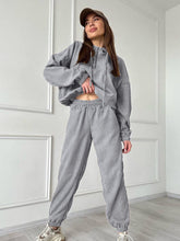 Load image into Gallery viewer, Half Zip Drawstring Hoodie and Pants Set