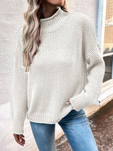 Load image into Gallery viewer, Roll Hem Drop Shoulder Sweater