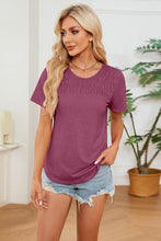 Load image into Gallery viewer, Ruched Round Neck Short Sleeve T-Shirt