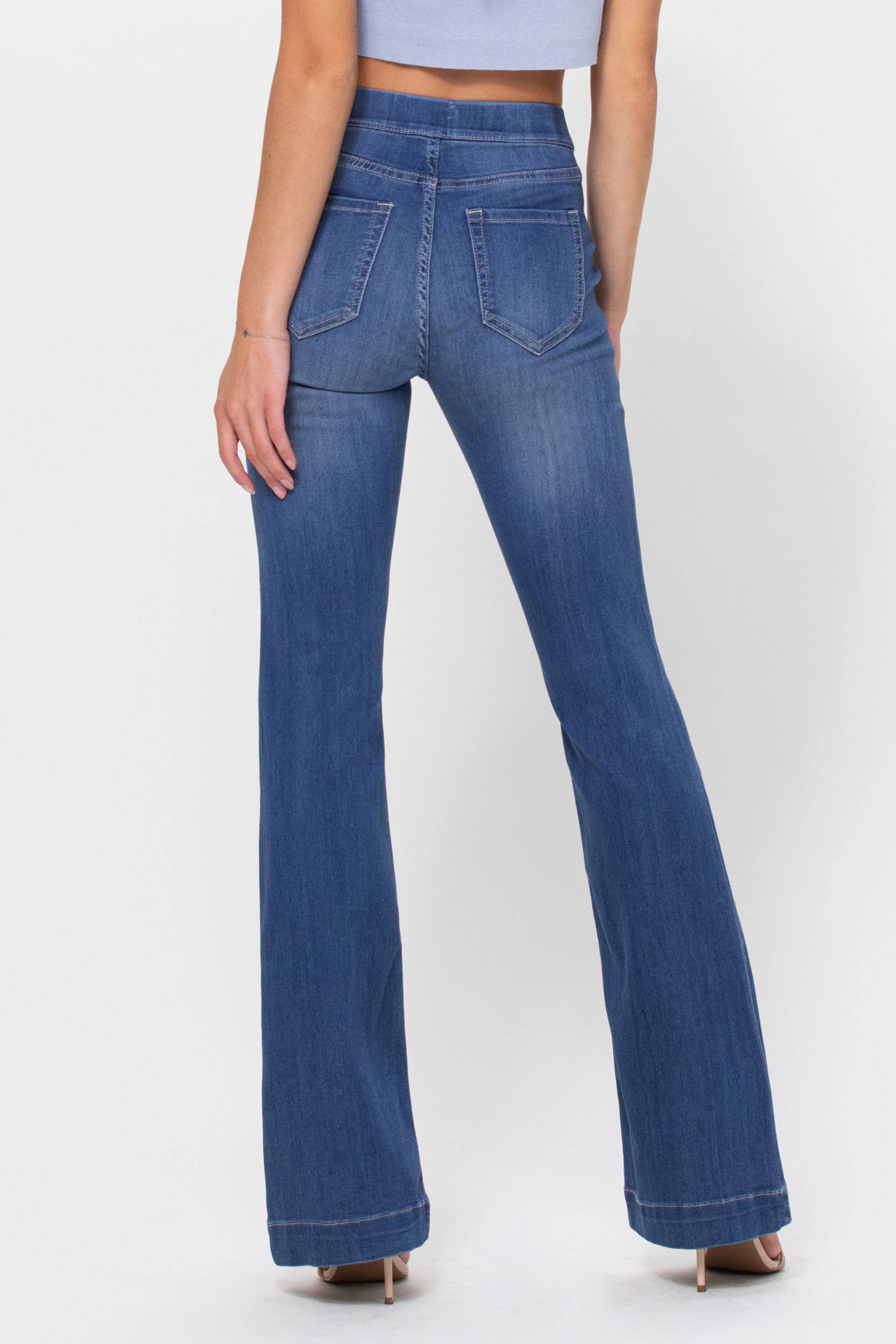 *SALE* Cello Mid Rise Flare Pull On with Pockets