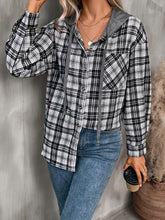 Load image into Gallery viewer, Plaid Long Sleeve Hooded Jacket