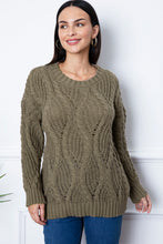 Load image into Gallery viewer, Round Neck Dropped Shoulder Sweater