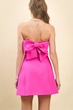 Load image into Gallery viewer, (Copy) CD05295-Strapless Tailored Fit and Flare Bow Detail Dress: Baby Blue / M