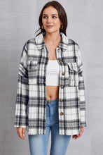 Load image into Gallery viewer, Plaid Button Up Dropped Shoulder Outerwear