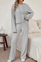 Load image into Gallery viewer, Ribbed Drawstring Hoodie and Pants Lounge Set