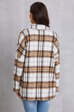 Load image into Gallery viewer, Plaid Button Up Dropped Shoulder Outerwear