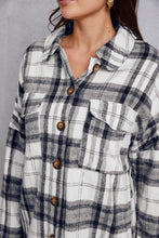 Load image into Gallery viewer, Plaid Button Up Dropped Shoulder Outerwear