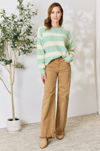 Load image into Gallery viewer, Sew In Love Full Size Contrast Striped Round Neck Sweater