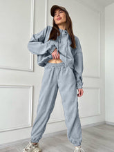 Load image into Gallery viewer, Half Zip Drawstring Hoodie and Pants Set