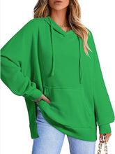 Load image into Gallery viewer, Drawstring Slit Long Sleeve Hoodie