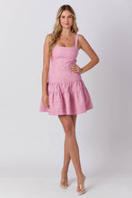 Load image into Gallery viewer, Tweed Tiered Sleeveless Mini Dress