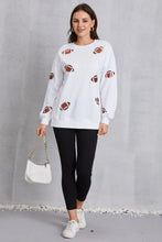 Load image into Gallery viewer, Football Sequin Patch Long Sleeve Sweatshirt