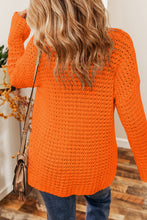 Load image into Gallery viewer, Openwork Round Neck Long Sleeve Sweater