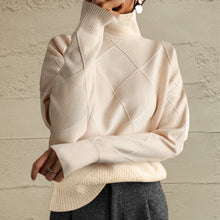 Load image into Gallery viewer, Geometric Turtleneck Long Sleeve Sweater