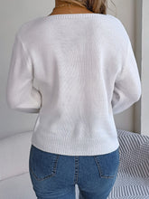 Load image into Gallery viewer, Cable-Knit Square Neck Long Sleeve Sweater