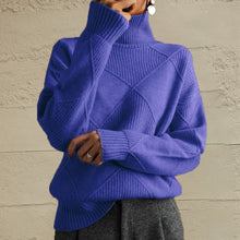 Load image into Gallery viewer, Geometric Turtleneck Long Sleeve Sweater