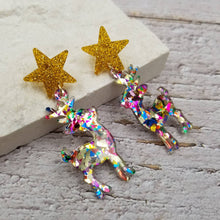 Load image into Gallery viewer, Christmas Confetti Reindeer Earrings