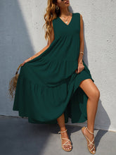 Load image into Gallery viewer, Tiered V-Neck Sleeve Dress