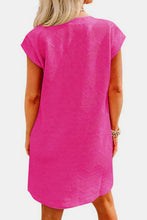 Load image into Gallery viewer, Textured Round Neck Cap Sleeve Dress