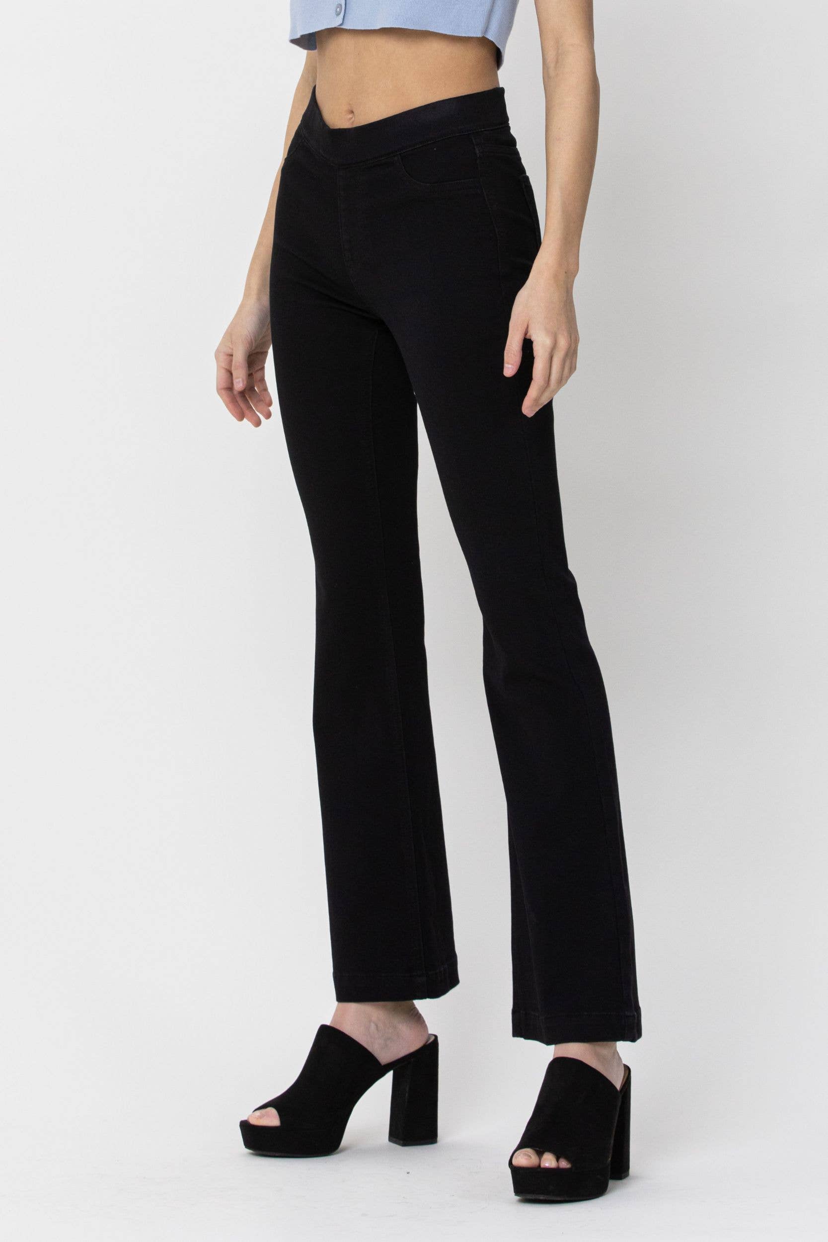 *SALE* Cello Black Petite Flare Jegging