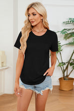 Load image into Gallery viewer, Ruched Round Neck Short Sleeve T-Shirt