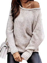 Load image into Gallery viewer, One Shoulder Long Sleeve Sweater