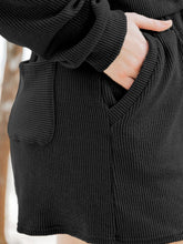 Load image into Gallery viewer, Ribbed Round Neck Long Sleeve Top and Shorts Set