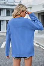 Load image into Gallery viewer, Round Neck Dropped Shoulder Sweater