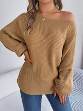 Load image into Gallery viewer, One-Shoulder Lantern Sleeve Sweater