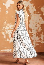 Load image into Gallery viewer, Ruffled Printed Surplice Cap Sleeve Dress