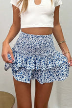 Load image into Gallery viewer, Printed Frill Trim Smocked Mini Skirt