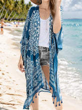 Load image into Gallery viewer, Tassel Printed Open Front Cardigan