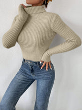 Load image into Gallery viewer, Ribbed Turtleneck Long Sleeve Sweater