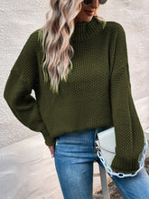 Load image into Gallery viewer, Roll Hem Drop Shoulder Sweater